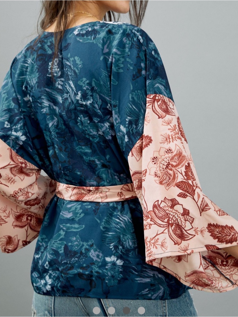 NWOT Anthropologie Floral Print Kimono - Picture 4 of 6